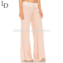 Hohe Taille flache bequeme Strand Baggy Leinenhose Harem Hosen für Frauen